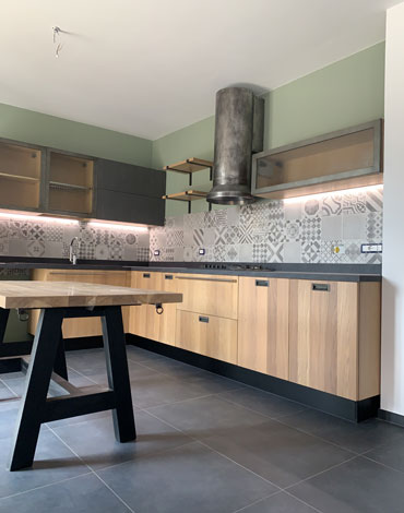 Cucina artigianale rovere