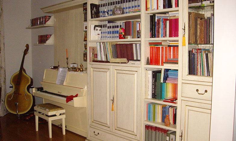 libreria rovere laccata patinata