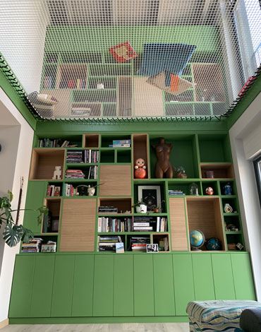 Libreria laccato opaco e rovere