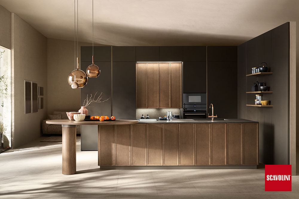 Cucina Scavolini Poetica anta 23 mm telaio massello Frassino – stile tradizione e innovazione