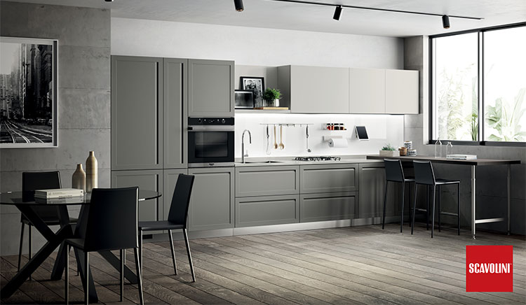 Cucina Scavolini Carattere – anta telaio elegante con linee essenziali e finitura di pregio